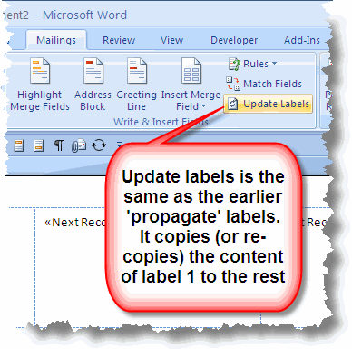 update labels greyed out word 2010