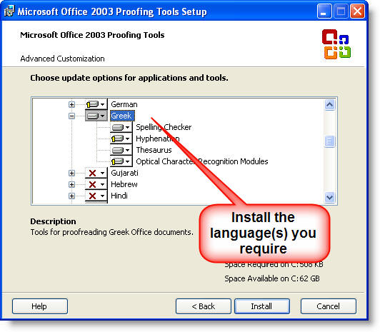 microsoft office 2003 proofing tools arabic free download